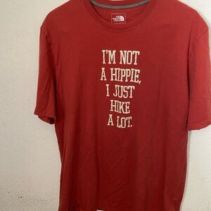 The North Face Red Graphic Men's T-Shirt I’m Not A Hippie I Just Hike a Lot”